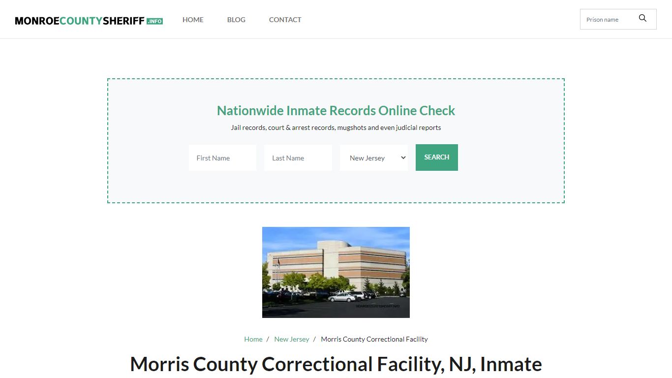 Morris County Correctional Facility, NJ, Inmate Roster, Offender Search ...